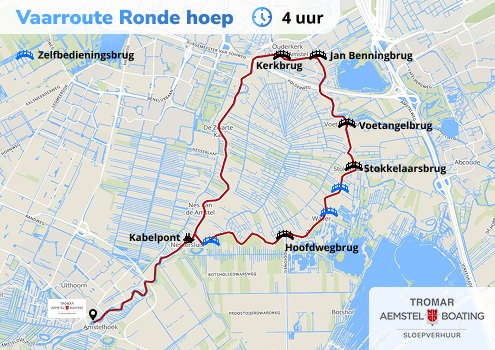 Kaart Vaarroute Ronde hoep